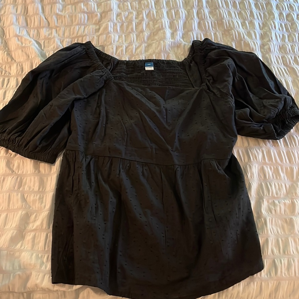 Puff Sleeve Swiss Dot Top